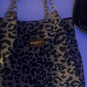Black and Gray Leopard Shoulder Bag